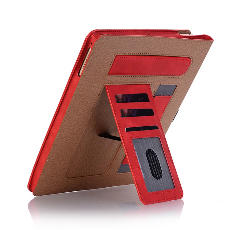 Retro Style PU Leather Smart Cover for iPad 9.7-inch (2018) / 9.7-inch (2017) / Air 2 / Air - Red-7