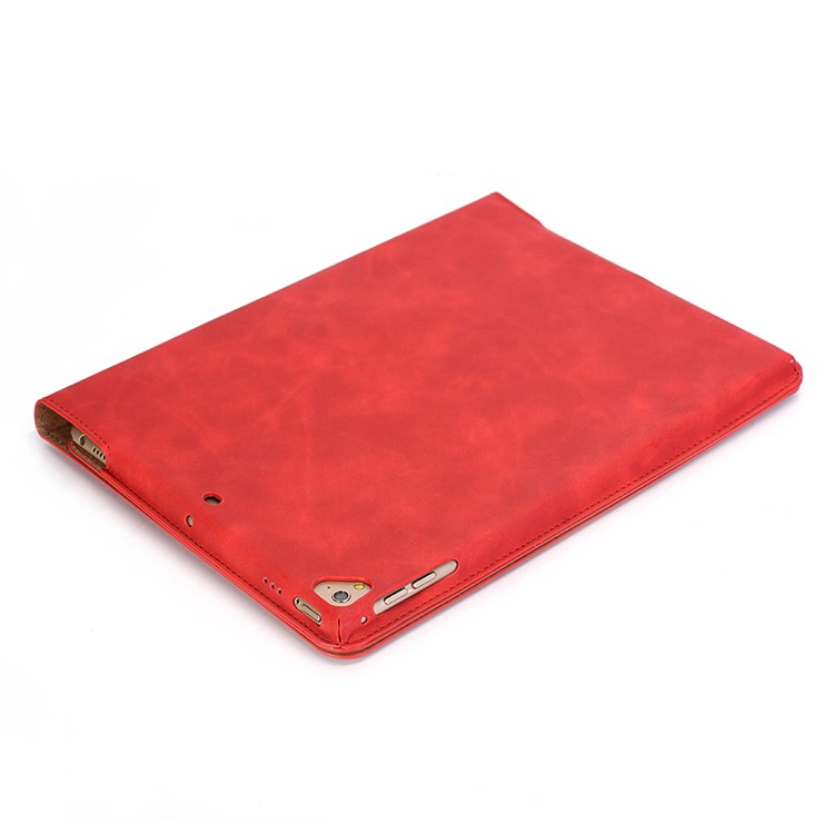 Retro Style PU Leather Smart Cover for iPad 9.7-inch (2018) / 9.7-inch (2017) / Air 2 / Air - Red-9