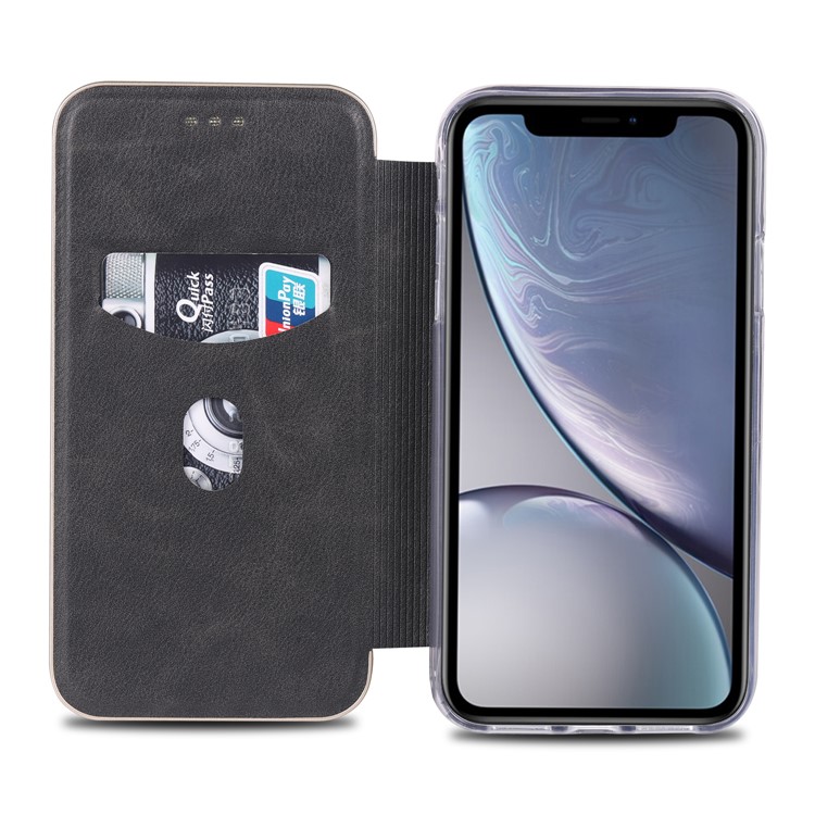 AZNS Flip Leather Stand Case with Card Slot for iPhone XR 6.1 inch - Black-4