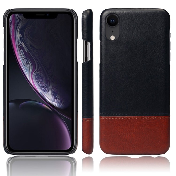 

KSQ Bi-color Splicing PU Leather Coated PC Phone Case for iPhone XR 6.1 inch, iPhone XR