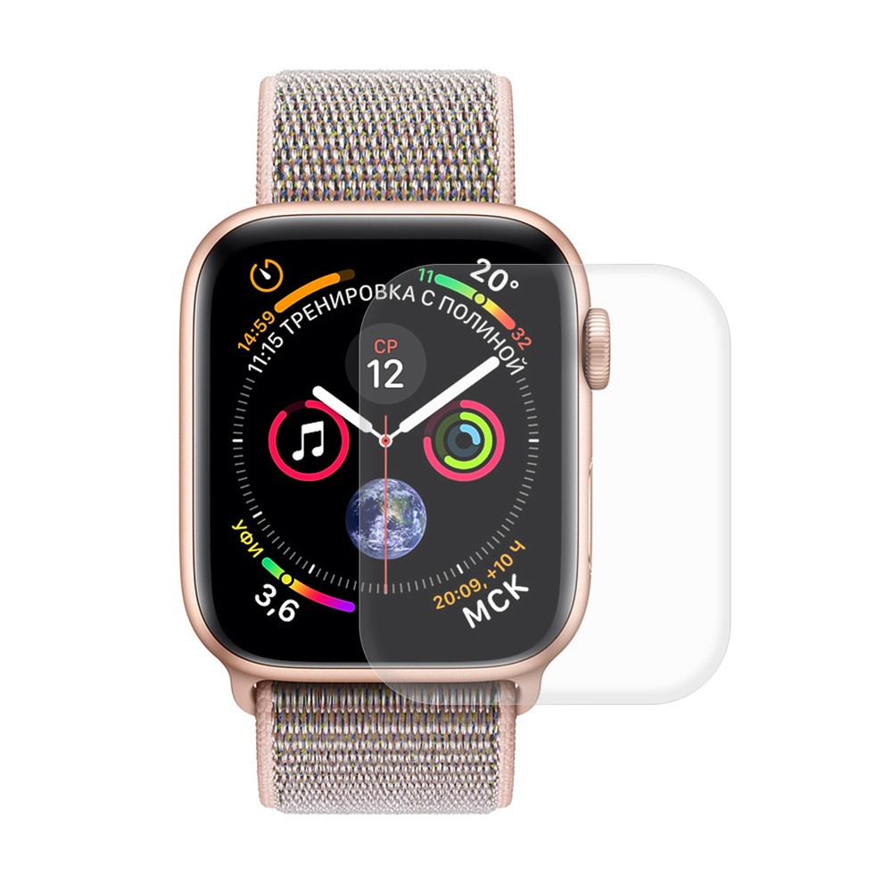 HAT PRINCE for Apple Watch Series 5 4 44mm Clear Soft TPU Case + 3D PET Curved Hot Bending Clear Screen Protector-6