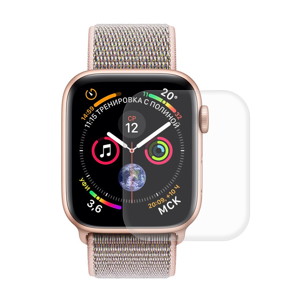 Chapéu Príncipe Para A Apple Watch Series 5 4 40mm Clear Macio Tampa De TPU + 3D PET Curvado Quente Curvando O Protetor De Tela Clara