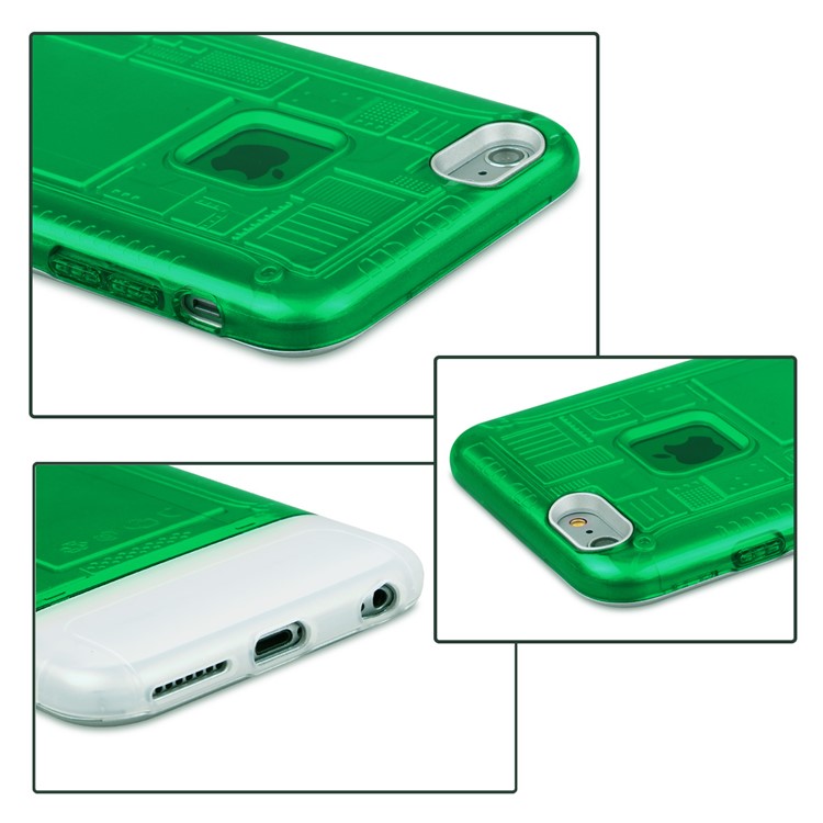 Ultra Thin Transparent Plastic + TPU Hybrid Phone Casing for iPhone 8/7 4.7 inch - Green-5