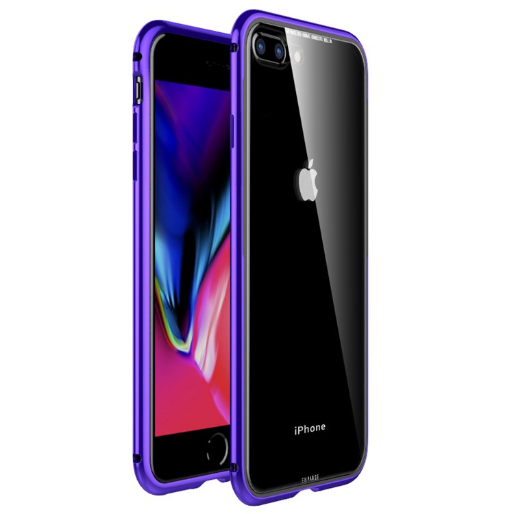 

Металлический Каркас + Стеклянная Задняя Крышка Мобильного Телефона Для Iphone 8 Plus / 7 Плюс 5,5 Дюйма - Пурпурный, iPhone 8 Plus