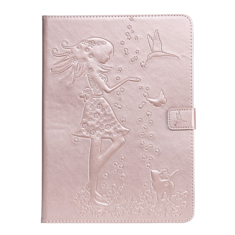 

[Imprint Girl and Cat] Leather Tablet Cover for iPad Pro 11-inch (2018) - Rose Gold, iPad Pro 11-inch (2018)