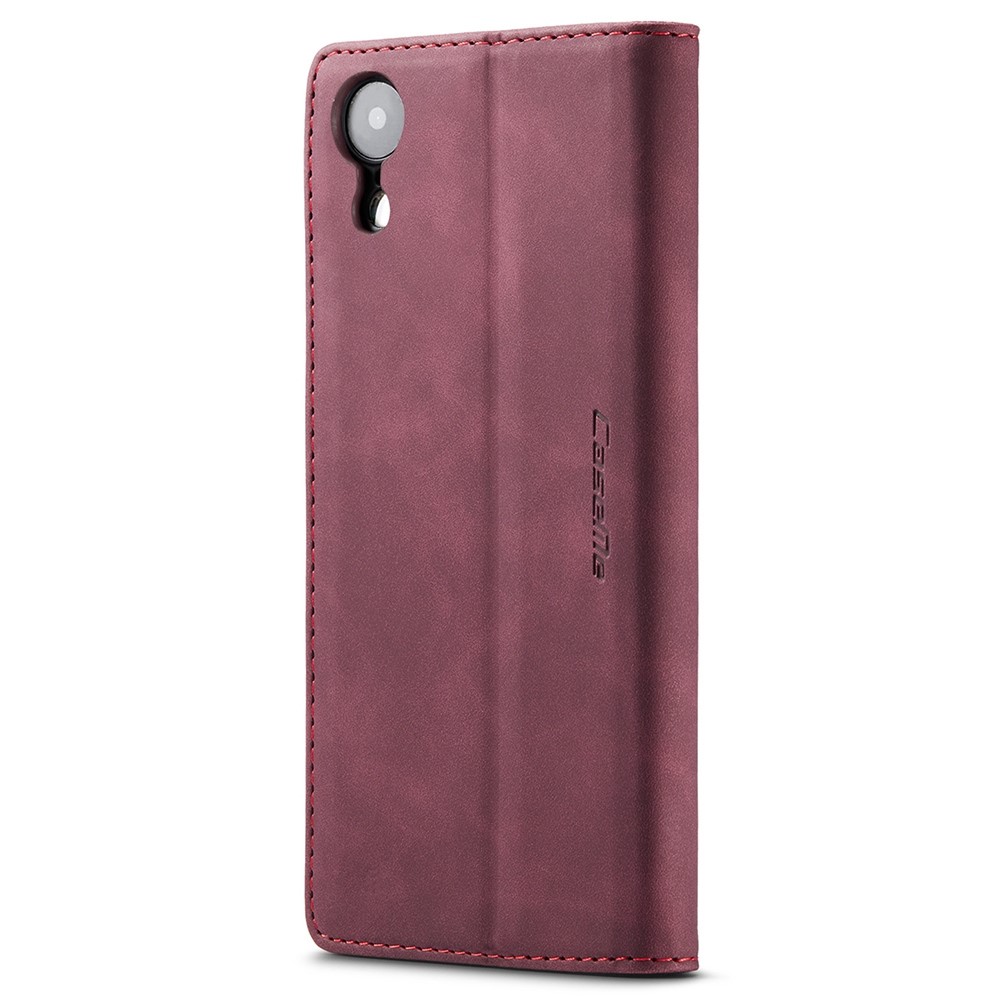 CASEME PU Leather Magnetic Flap Case for iPhone XR 6.1 inch - Wine Red-11