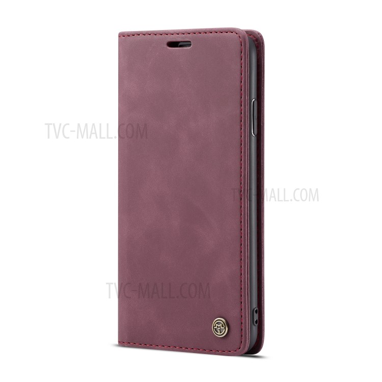 CASEME PU Leather Magnetic Flap Case for iPhone XR 6.1 inch - Wine Red-17