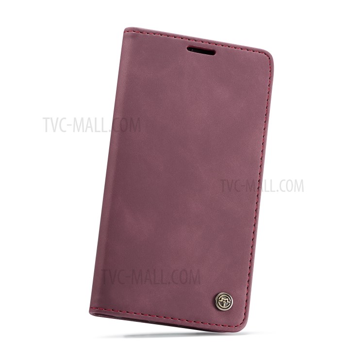 CASEME PU Leather Magnetic Flap Case for iPhone XR 6.1 inch - Wine Red-23