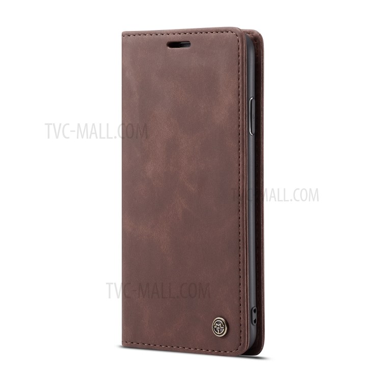 Cubierta Magnética De Cuero De La Cartera De La PU De CASEME Para El Iphone XR 6,1 Pulgadas - Café-18