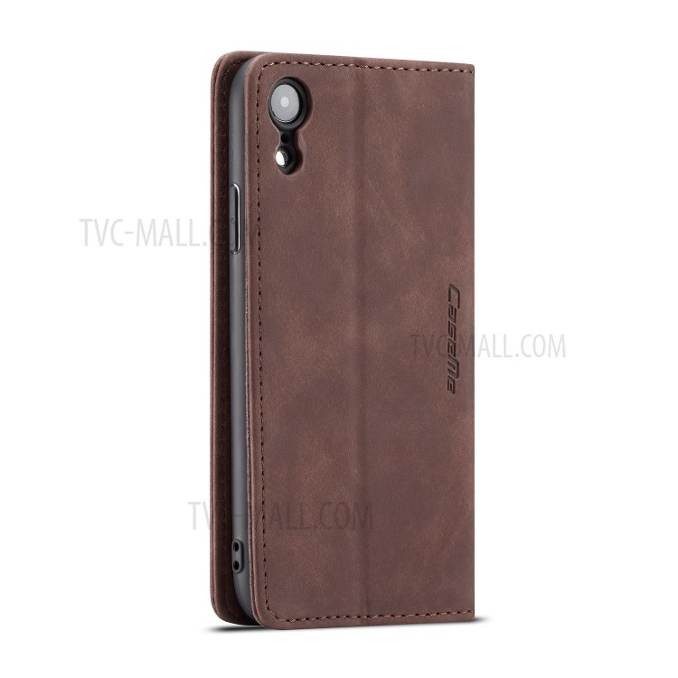 Cubierta Magnética De Cuero De La Cartera De La PU De CASEME Para El Iphone XR 6,1 Pulgadas - Café-19