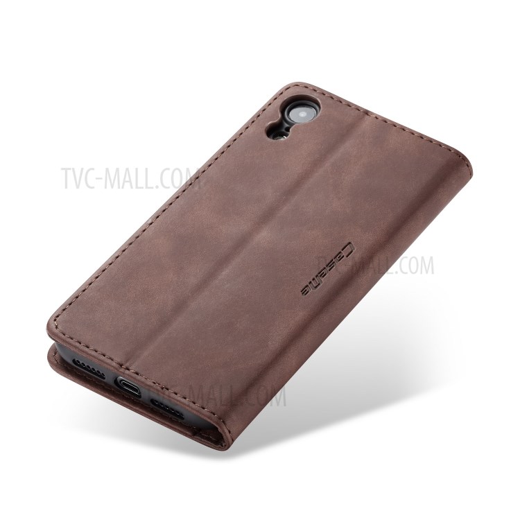 Cubierta Magnética De Cuero De La Cartera De La PU De CASEME Para El Iphone XR 6,1 Pulgadas - Café-23