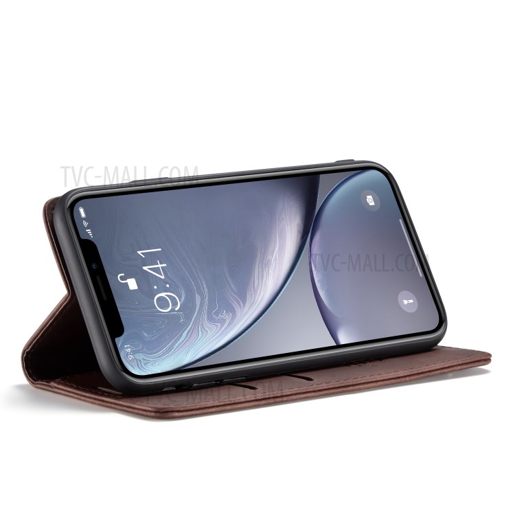 Cubierta Magnética De Cuero De La Cartera De La PU De CASEME Para El Iphone XR 6,1 Pulgadas - Café-26