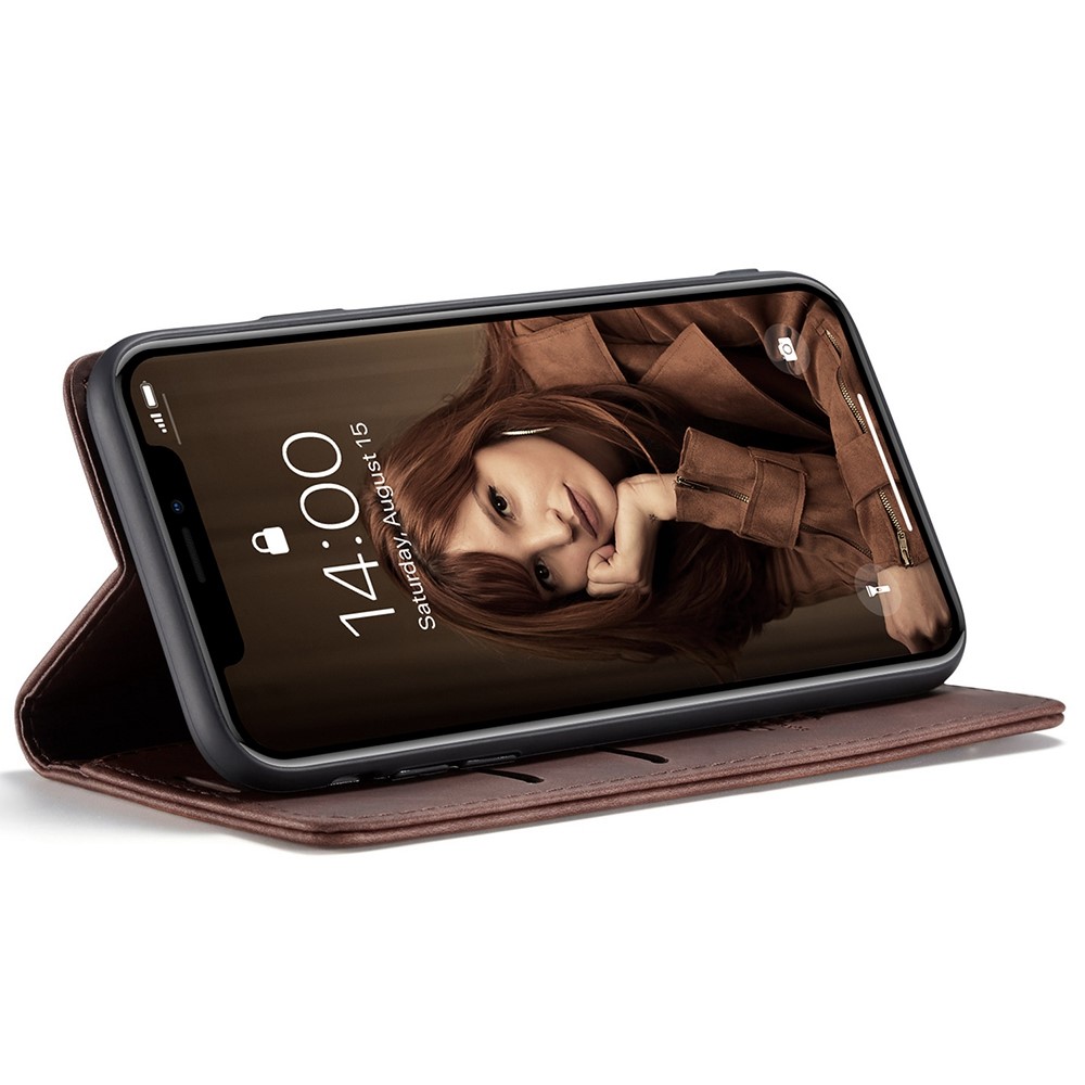 Cubierta Magnética De Cuero De La Cartera De La PU De CASEME Para El Iphone XR 6,1 Pulgadas - Café-3