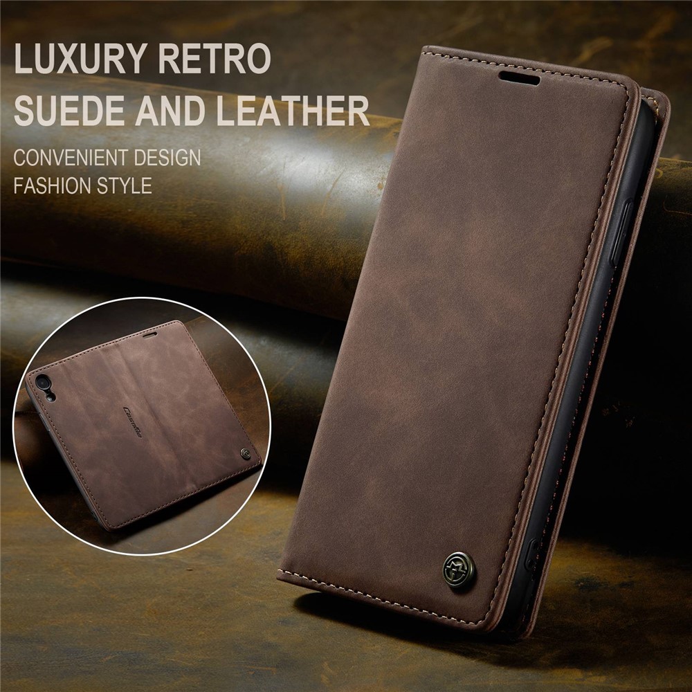 Cubierta Magnética De Cuero De La Cartera De La PU De CASEME Para El Iphone XR 6,1 Pulgadas - Café-9