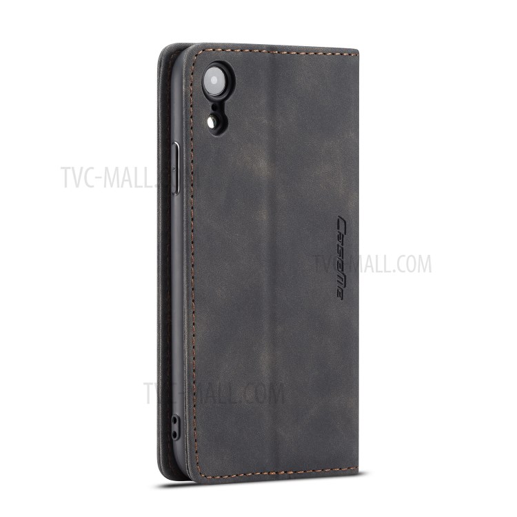 CASEME PU Couro Flip Stand Telefone Shell Para Iphone XR 6,1 Polegadas - Preto-18