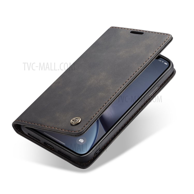 CASEME PU Couro Flip Stand Telefone Shell Para Iphone XR 6,1 Polegadas - Preto-21
