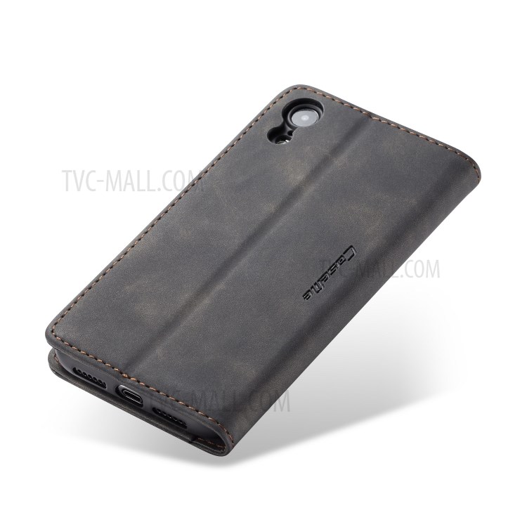 CASEME PU Couro Flip Stand Telefone Shell Para Iphone XR 6,1 Polegadas - Preto-22