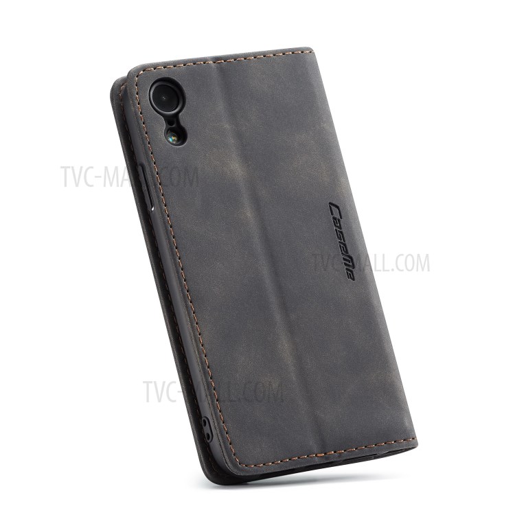 CASEME PU Couro Flip Stand Telefone Shell Para Iphone XR 6,1 Polegadas - Preto-24