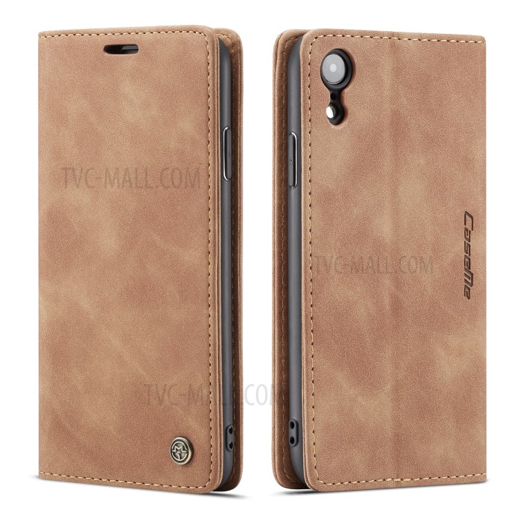 Cubierta De Cuero De La Cubierta Del Teléfono Móvil De La PU De CASEME Para El Iphone XR 6,1 Pulgadas - Caqui-12