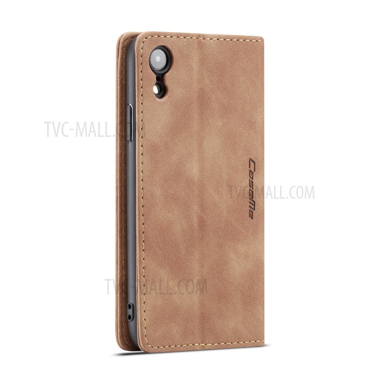 Cubierta De Cuero De La Cubierta Del Teléfono Móvil De La PU De CASEME Para El Iphone XR 6,1 Pulgadas - Caqui-20