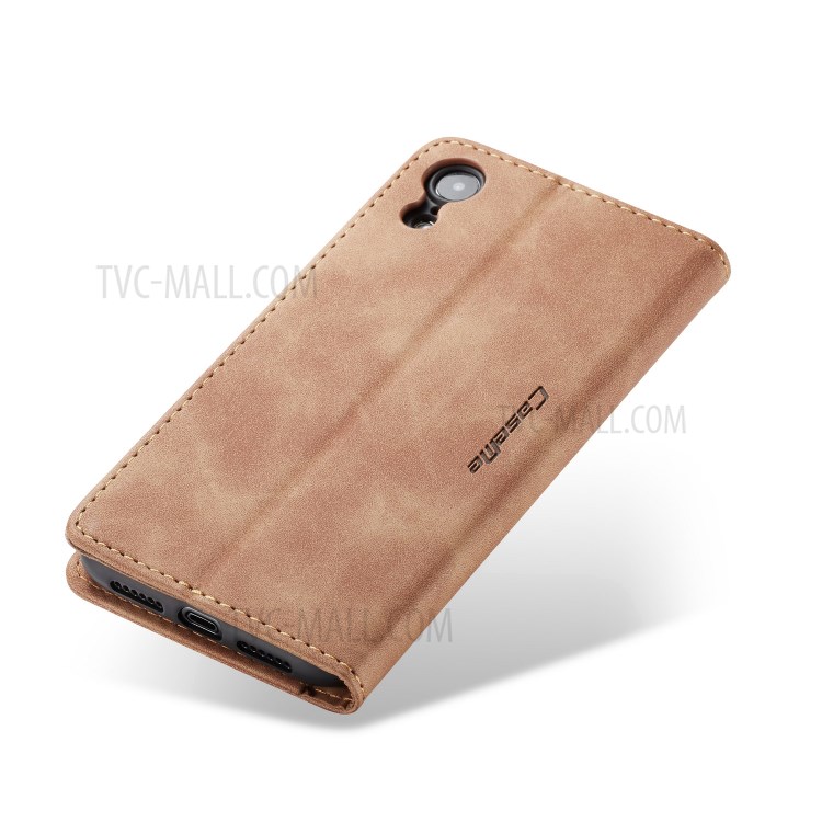 Cubierta De Cuero De La Cubierta Del Teléfono Móvil De La PU De CASEME Para El Iphone XR 6,1 Pulgadas - Caqui-24