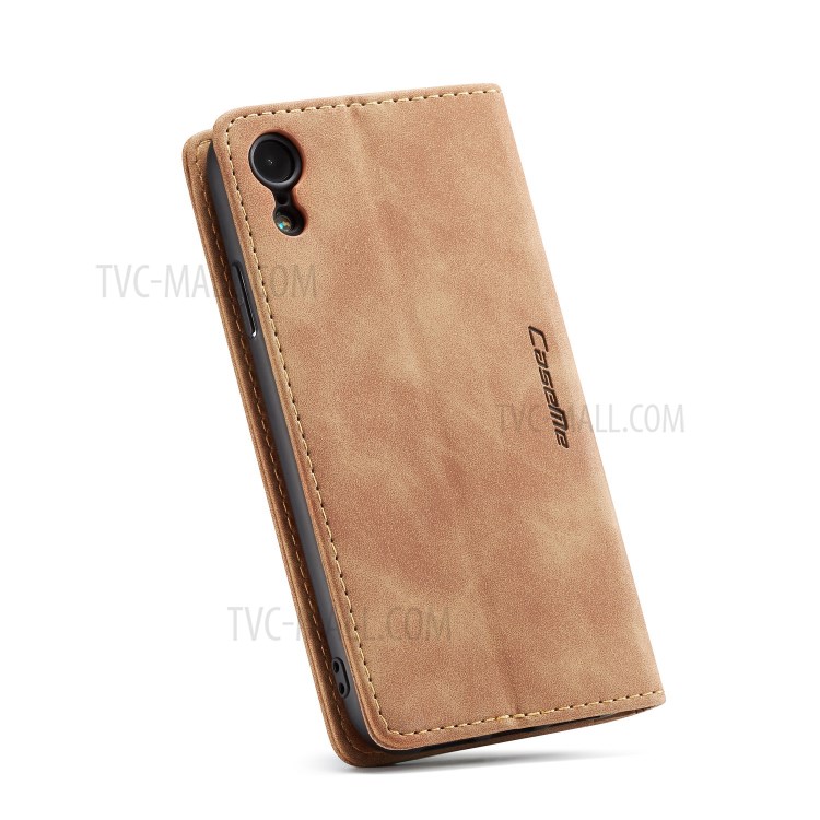 Cubierta De Cuero De La Cubierta Del Teléfono Móvil De La PU De CASEME Para El Iphone XR 6,1 Pulgadas - Caqui-26