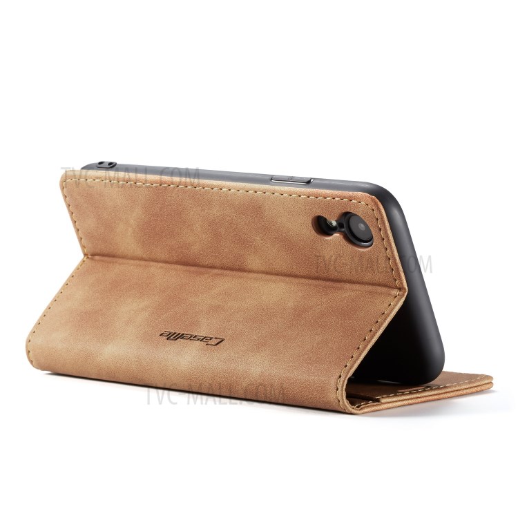 Cubierta De Cuero De La Cubierta Del Teléfono Móvil De La PU De CASEME Para El Iphone XR 6,1 Pulgadas - Caqui-28