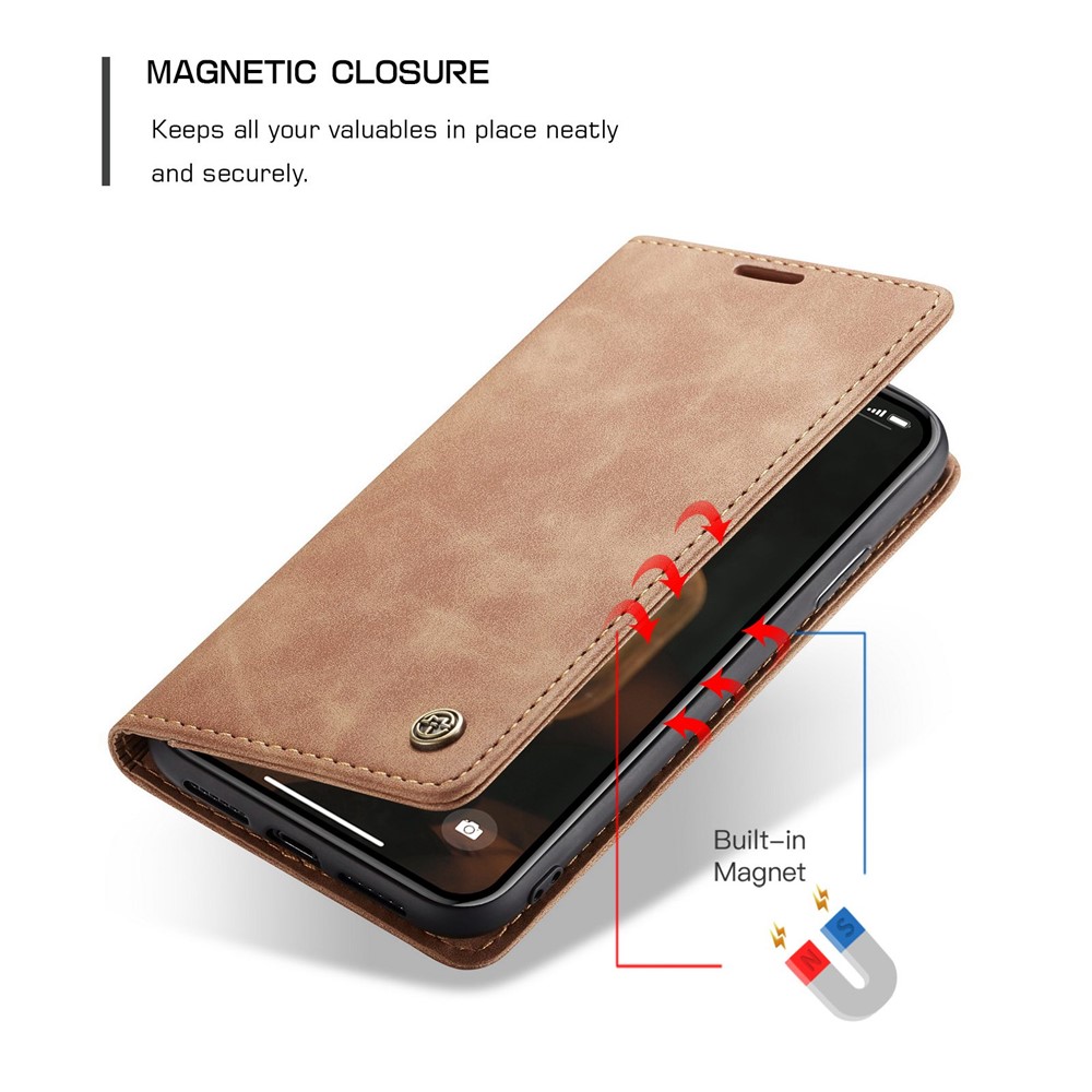 Caseme 013 Series PU Leather Mobile Phone Shell Para Iphone XR 6.1 Pulgadas - Caqui-5