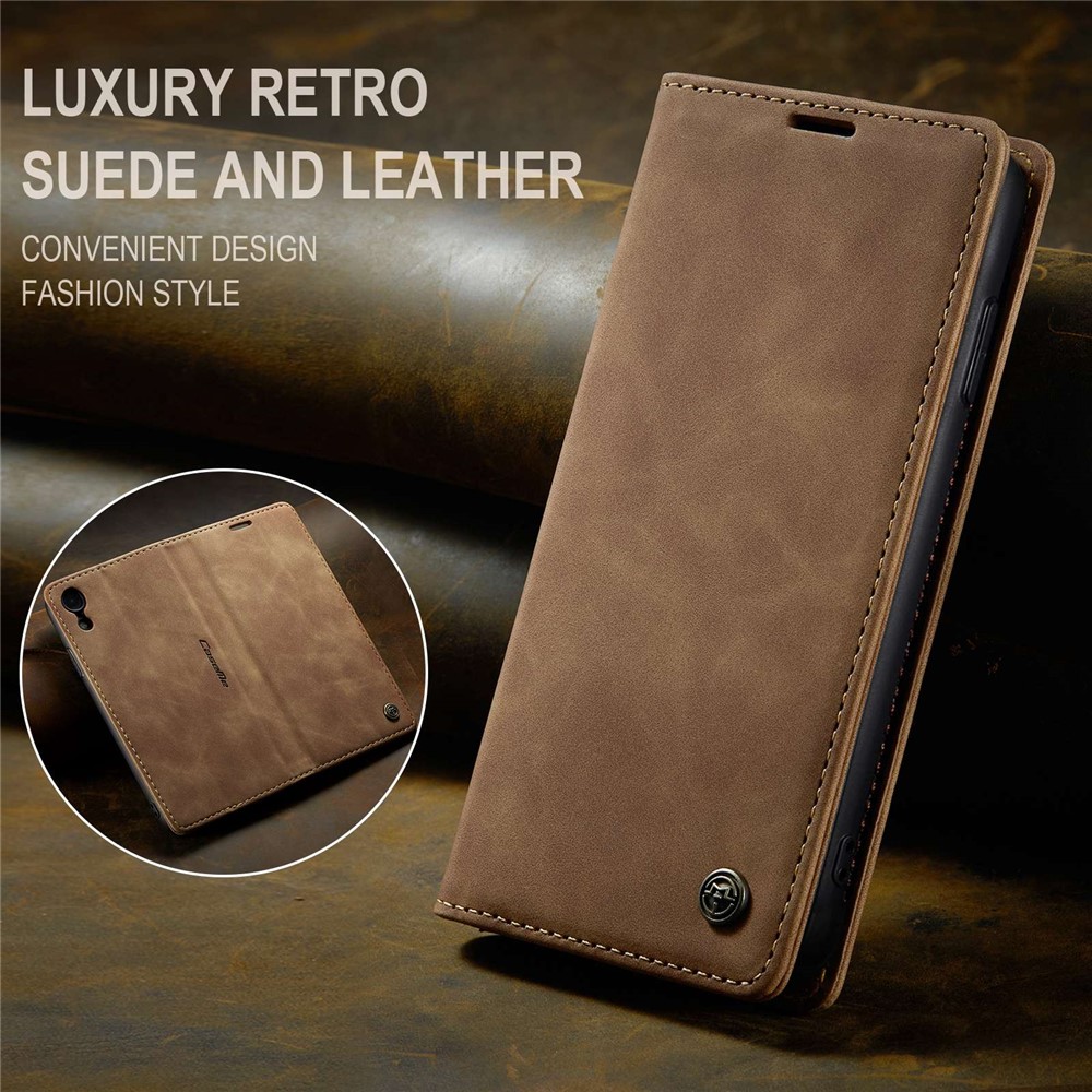 CASEME 013 Series PU Leather Mobile Phone Cover Shell for iPhone XR 6.1 inch - Khaki-9