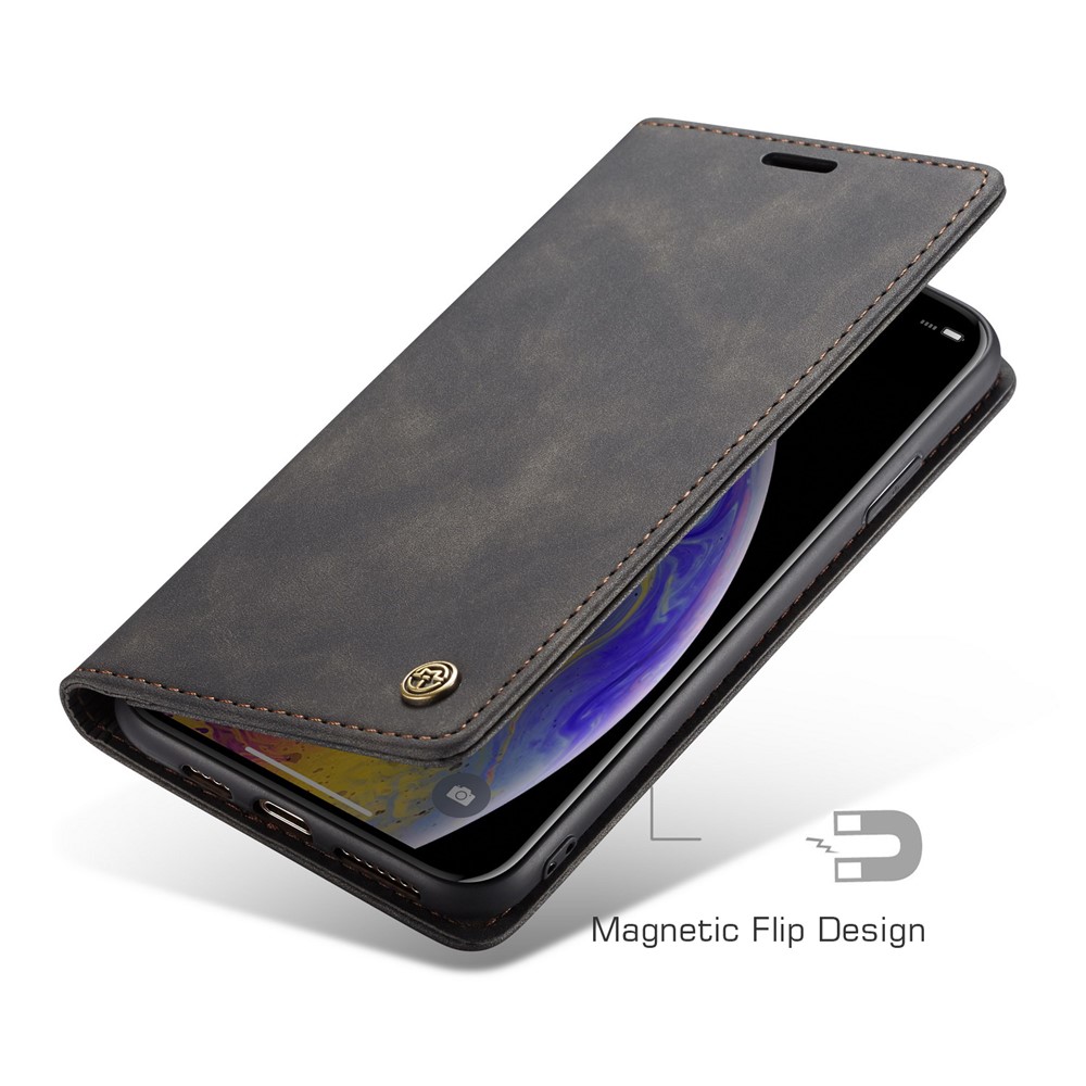 CASEME PU Leather Wallet Stand Phone Case for iPhone XS Max 6.5 inch - Black-17