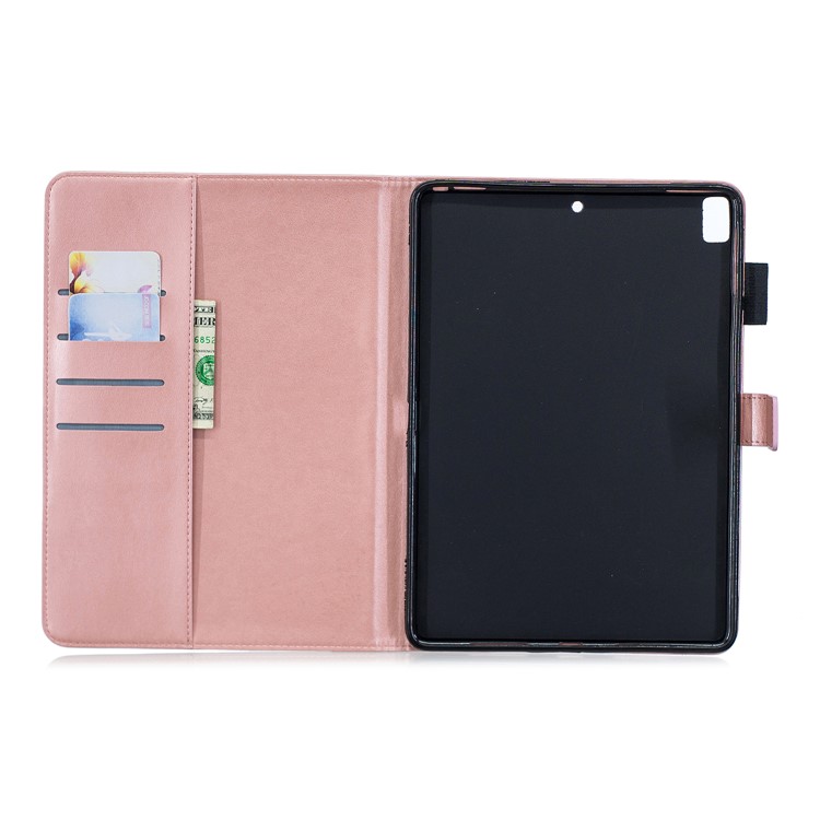 Imprint Flower Wallet Leather Case for iPad 9.7-inch (2018)/9.7-inch (2017)/Air 2/Air - Rose Gold-3