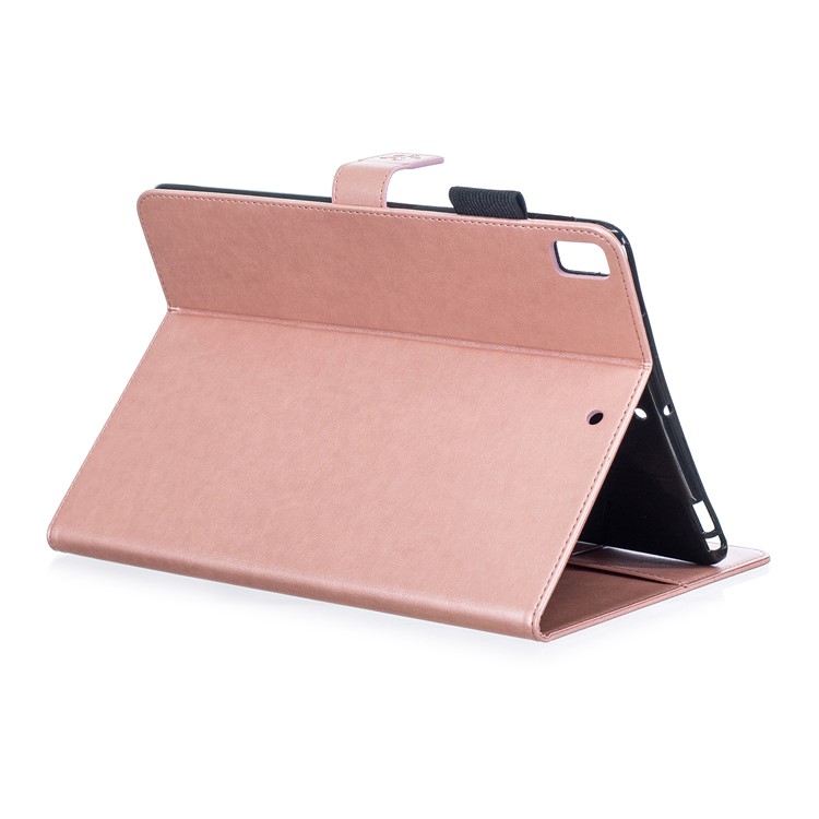 Imprint Flower Wallet Leather Case for iPad 9.7-inch (2018)/9.7-inch (2017)/Air 2/Air - Rose Gold-4