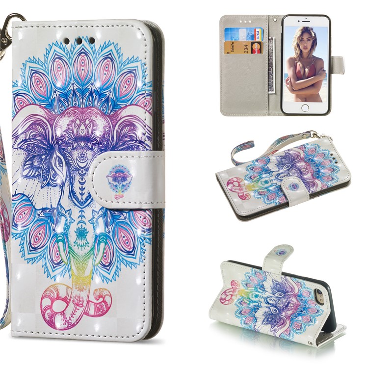 

Light Spot Decor Patterned Leather Wallet Case for iPhone 8/7 4.7 inch - Abstract Animal, iPhone 8