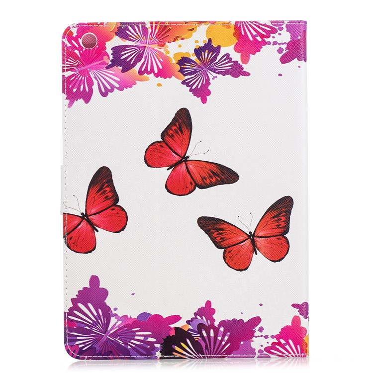 Caso Tablet Para Ipad 4/3/2 Impressão Padrão Wallet Stand Estojo De Couro - Borboleta Vermelha-2