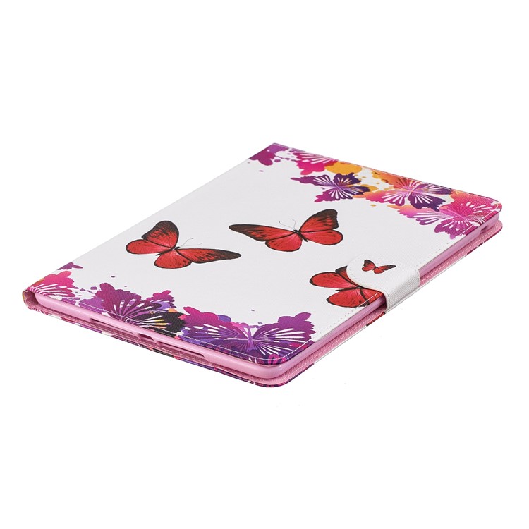 Caso Tablet Para Ipad 4/3/2 Impressão Padrão Wallet Stand Estojo De Couro - Borboleta Vermelha-3