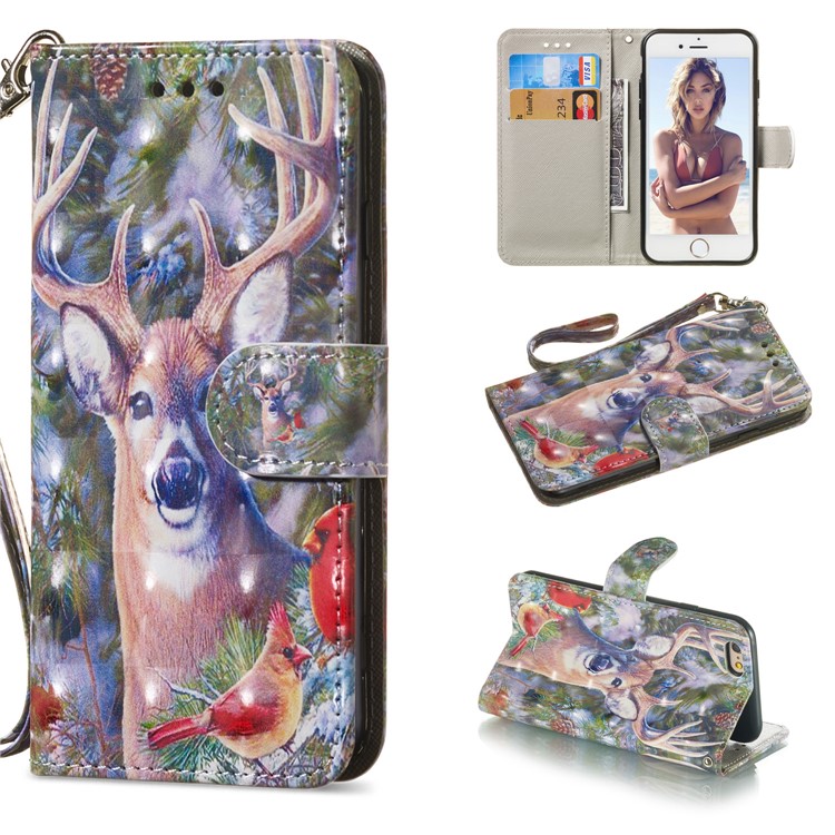 

For iPhone 6s / 6 4.7-inch Patterned Leather Stand Protection Case [Light Spot Decor] - Elk, iPhone 6s 4.7-inch