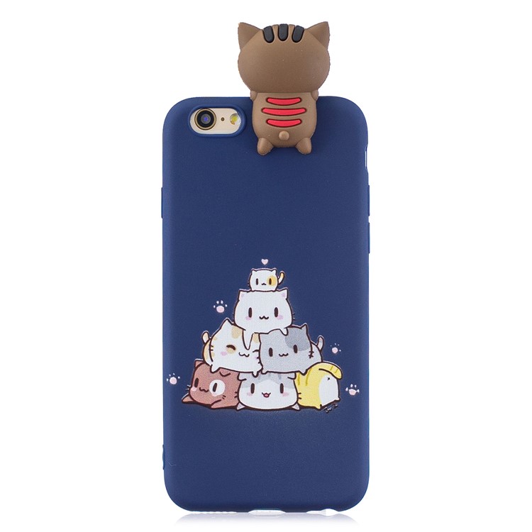 3D Cute Doll Patterned TPU Cell Phone Case for iPhone 6s / 6 4.7-inch - Cats-2