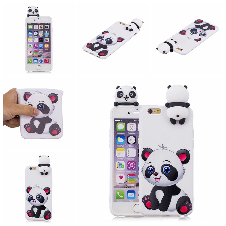 3D Cute Doll Patterned TPU Cell Phone Case for iPhone 6s / 6 4.7-inch - Lovely Panda-7