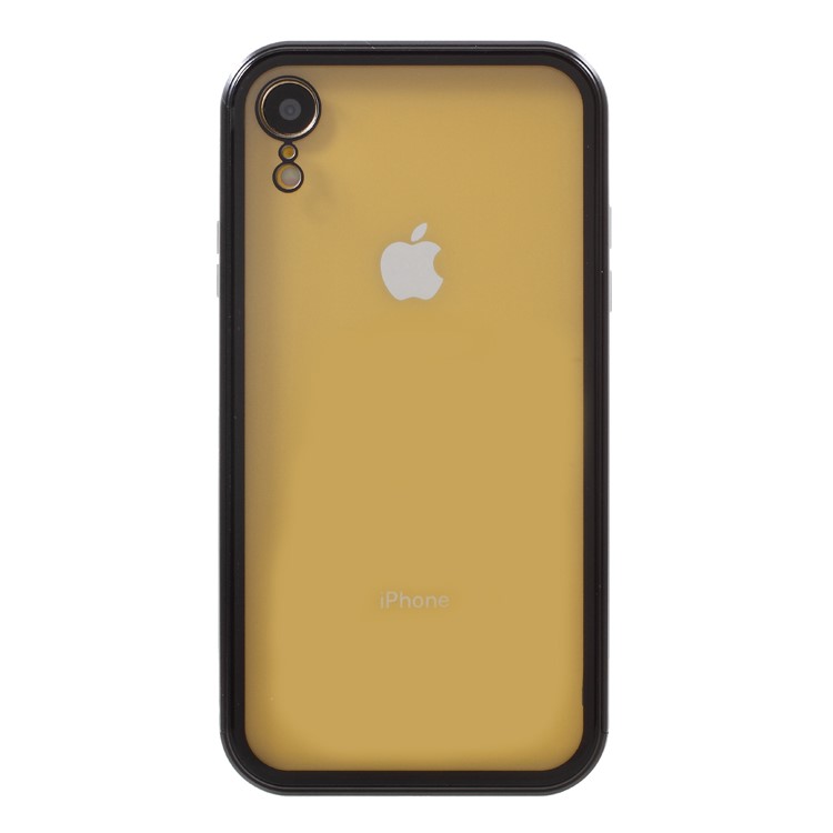 

9H Стеклянный Чехол Для Телефона С Выдвижной Металлической Рамкой Для Iphone XR 6,1 Дюйма - Черный, iPhone XR