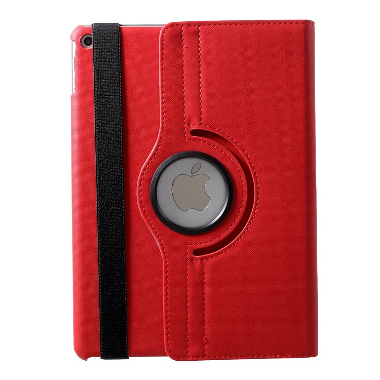 Cloth Skin Rotary Stand Leather Tablet Case for iPad Air 2 - Red-2