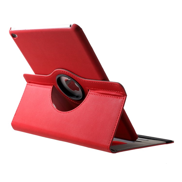 Cloth Skin Rotary Stand Leather Tablet Case for iPad Air 2 - Red-7