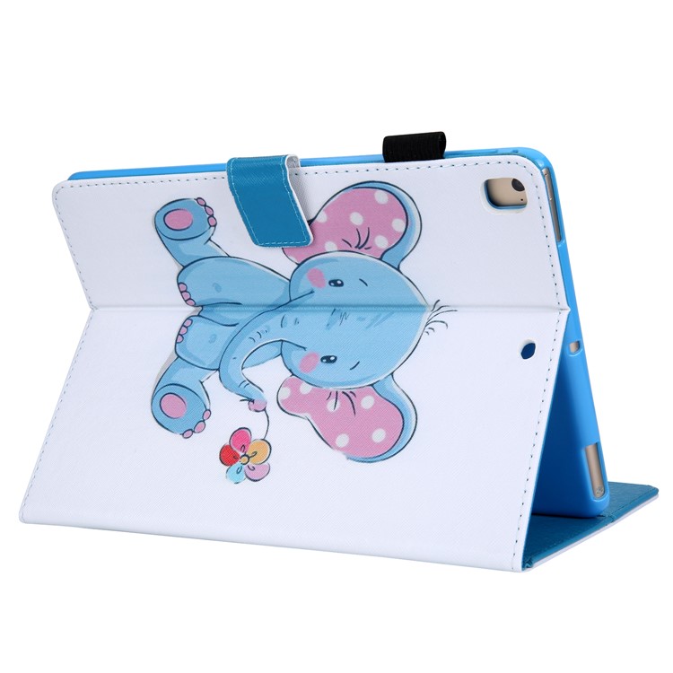 caixa de carteira de suporte de couro estampado para ipad 9,7 polegadas (2018) / 9,7 polegadas (2017) / air 2 / ar - elefante-4