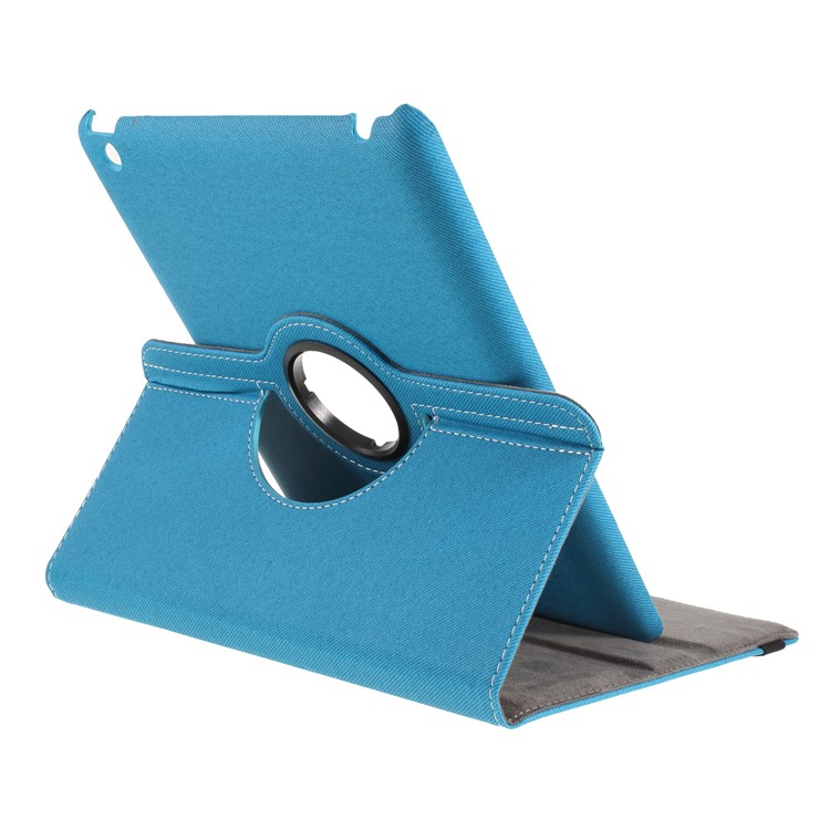 Twill Texture Leather 360-degree Rotary Stand Case for iPad 4 3 2 - Blue-8