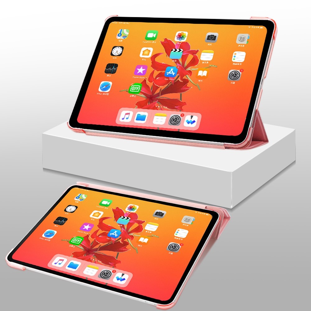 Cubierta Elegante De La Caja Del Cuero De La PU Del Soporte Triple Con El Casquillo Desprendible De La Pluma Para El Ipad Pro 11 Pulgadas (2018) - Negro-6