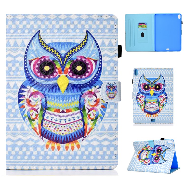 

Patterned Leather Card Holder Stand Protective Cover for iPad Pro 11-inch (2018) - Stylish Owl, iPad Pro 11-inch (2018)