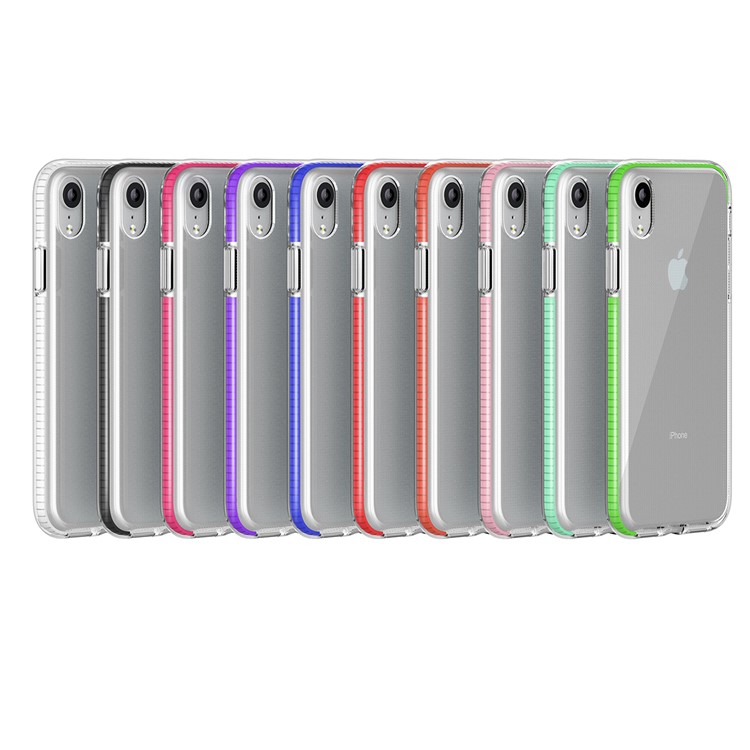 For iPhone XR 6.1 inch Dual-color Shock-resistant TPE TPU Hybrid Phone Case - Green-6