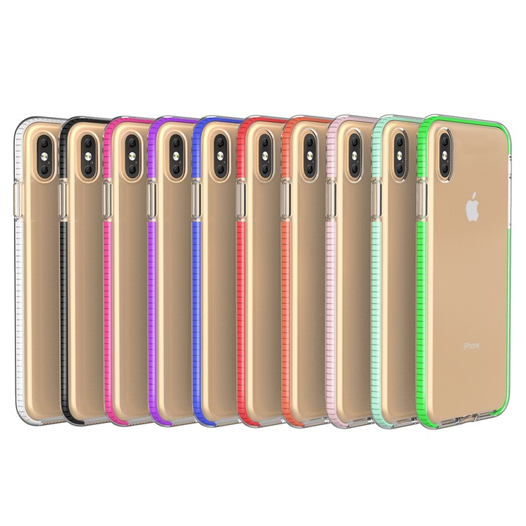 For iPhone XS Max 6.5 inch Dual-color Shock-resistant TPE TPU Hybrid Phone Case - Green-5