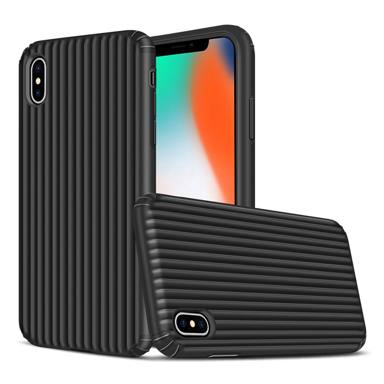 Suitcase Shaped Shock-proof PC TPU Hybrid Back Case for iPhone XS/X 5.8 inch - Black-1