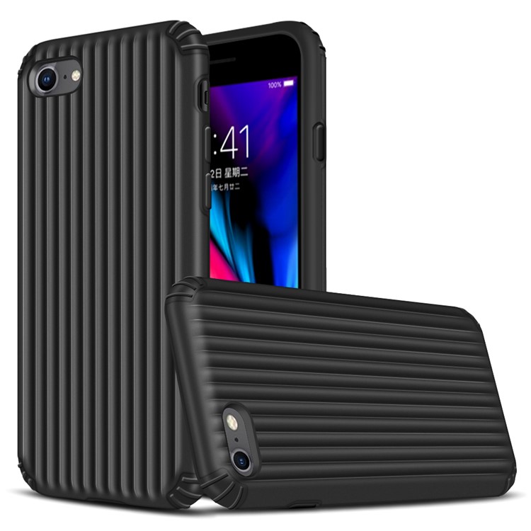 Suitcase Shaped PC TPU Hybrid Shockproof Mobile Casing for iPhone 8 / 7 - Black-1