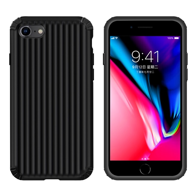 Suitcase Shaped PC TPU Hybrid Shockproof Mobile Casing for iPhone 8 / 7 - Black-2